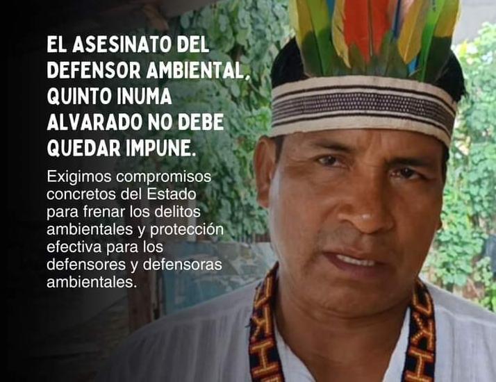 Asesinan a defensor indígena Quito Inuma de la comunidad de Santa Rosillo en San Martín